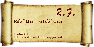 Réthi Felícia névjegykártya
